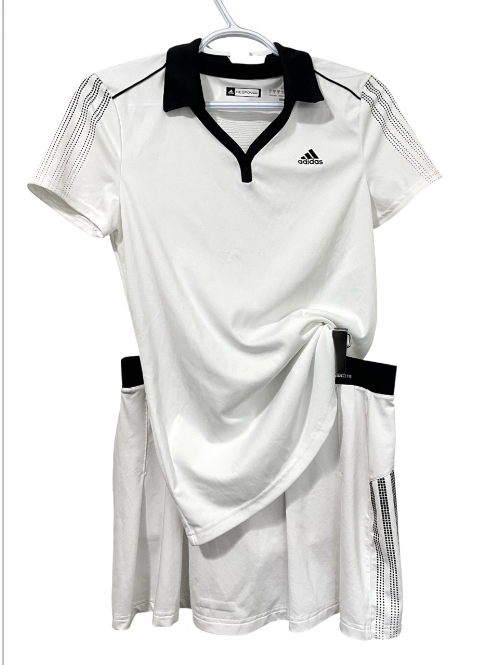 Adidas Response Tennis Golf Pickle Ball Athletic Wear Tee and Skort Set